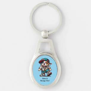 Schattige Bulldog Puppy Streetwear Hond Liefhebber Sleutelhanger