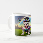 Schattige Bulldog Puppy Surreal Fantasy Art Koffiemok (Voorkant links)