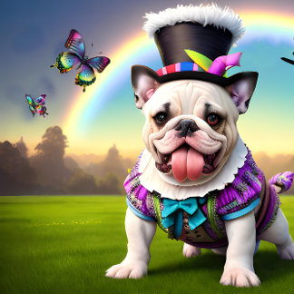 Schattige Bulldog Puppy Surreal Fantasy Art Koffiemok