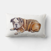 Schattige Bulldog Puppy Wit Kussen (Achterkant)
