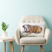 Schattige Bulldog Puppy Wit Kussen (Stoel)
