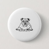 Schattige Bulldog Ronde Button 5,7 Cm (Voorkant)