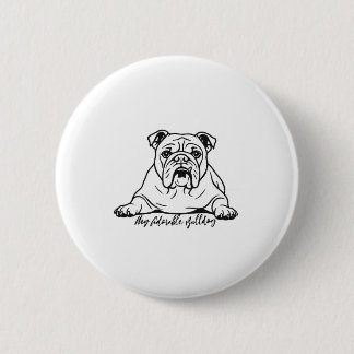 Schattige Bulldog Ronde Button 5,7 Cm