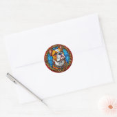 Schattige Bulldog Ronde Sticker (Envelop)