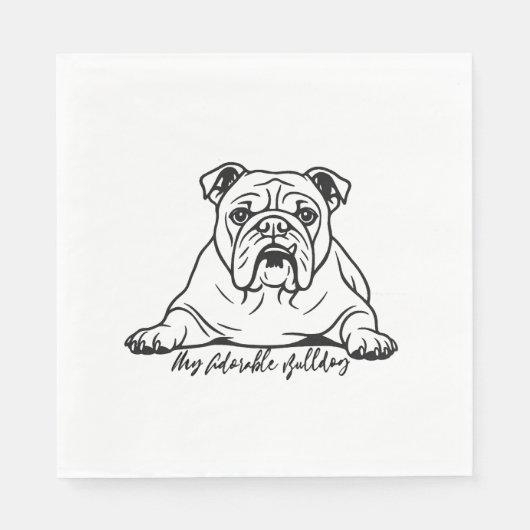 Schattige Bulldog Servet (Voorkant)