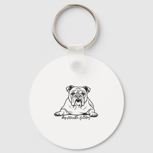 Schattige Bulldog Sleutelhanger (Voorkant)