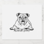Schattige Bulldog Sparkling Wijnetiket (Enkel label)