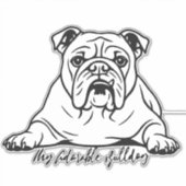 Schattige Bulldog Sticker (Voorkant)
