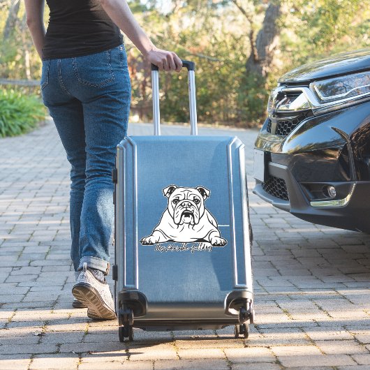 Schattige Bulldog Sticker (Koffer Insitu)