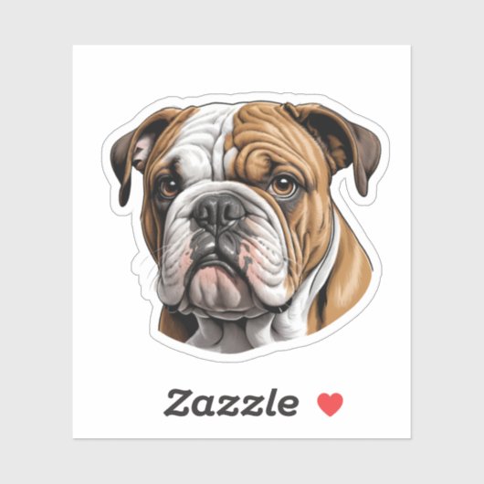 Schattige Bulldog Sticker – Schattige Hondenliefhe (Vel)