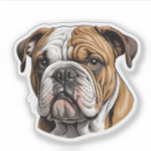 Schattige Bulldog Sticker – Schattige Hondenliefhe (Voorkant)