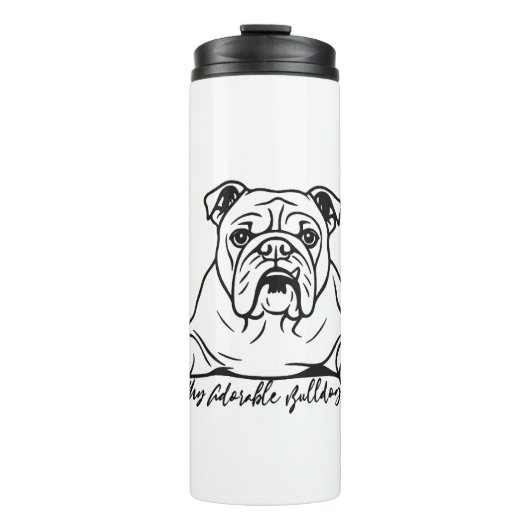 Schattige Bulldog Thermosbeker (Voorkant)