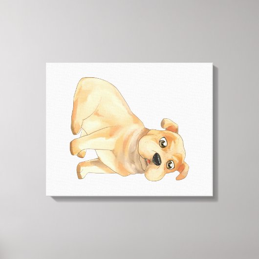 Schattige Bulldog Wall Art | Pitbull Owner Gift Canvas Afdruk (Voorkant)