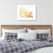 Schattige Bulldog Wall Art | Pitbull Owner Gift Canvas Afdruk (Insitu (Slaapkamer))