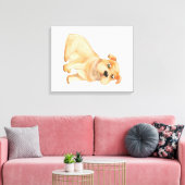 Schattige Bulldog Wall Art | Pitbull Owner Gift Canvas Afdruk (Insitu (Woonkamer))