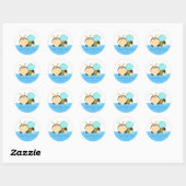 Schattige Bumble Bee Boy Baby shower Ronde Sticker (Vel)