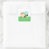 Schattige Bumble Bee Boy Baby shower Vierkante Sticker (Tas)