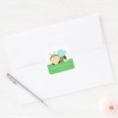 Schattige Bumble Bee Boy Baby shower Vierkante Sticker (Envelop)