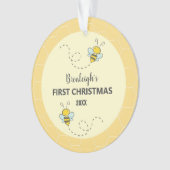 Schattige Bumble Bee Eerste Kerstmis Aangepast Ornament (voorkant)