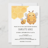 Schattige Bumble Bee gepersonaliseerd Baby shower Kaart (Voorkant)