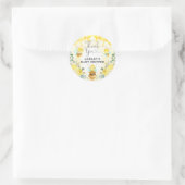 Schattige Bumble Bee Honey Pot Bloemen Baby shower Ronde Sticker (Tas)