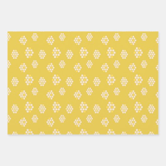 Schattige Bumble Bee Honeycomb Pattern Baby shower Inpakpapier Vel (Voorkant 3)