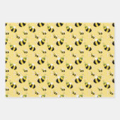 Schattige Bumble Bee Honeycomb Pattern Baby shower Inpakpapier Vel (Voorkant)