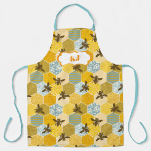 Schattige Bumble Bee Honeycomb Pattern   Monogram Schort