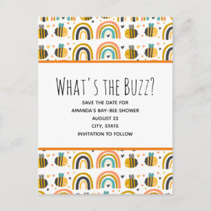 Schattige Bumble Bee Pattern Baby shower Sla de da Uitnodiging Briefkaart