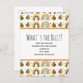 Schattige Bumble Bee Pattern Baby shower Sla de da Uitnodiging Briefkaart (Voorkant / Achterkant)