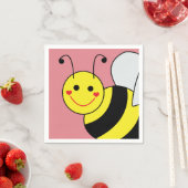 Schattige Bumble Bee Pink Servet (Insitu)