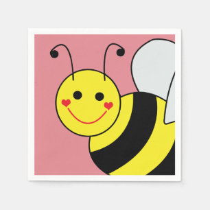 Schattige Bumble Bee Pink Servet