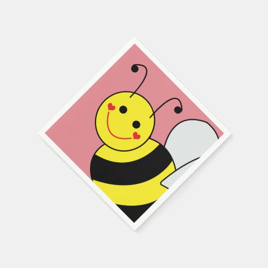 Schattige Bumble Bee Pink Servet (Hoek)