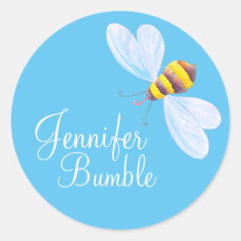 Schattige Bumble Bee waterverf Art stickers