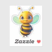 Schattige BumbleBee Insect Dierlijke Cartoon Graph Sticker (Vel)