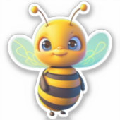 Schattige BumbleBee Insect Dierlijke Cartoon Graph Sticker (Voorkant)
