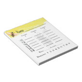 Schattige Bunco Score Sheets Bee Notitieblok (Schuin)