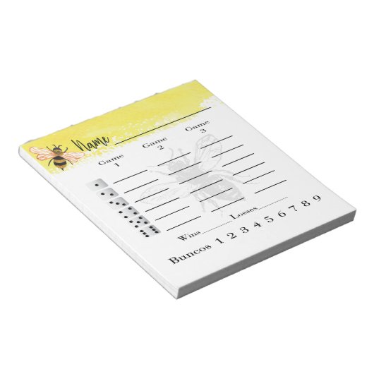 Schattige Bunco Score Sheets Bee Notitieblok (Schuin)