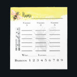 Schattige Bunco Score Sheets Bee Notitieblok<br><div class="desc">Schattige Bee thema in geel en zwart kleur thema creëer een prachtige Bunco of Bunko score blad pad. Perfect voor uw koningin bijen dames avond uit Bunco spel nachtfeest. Geweldig voor lente- en zomertijd thema's of het hele jaar door.</div>
