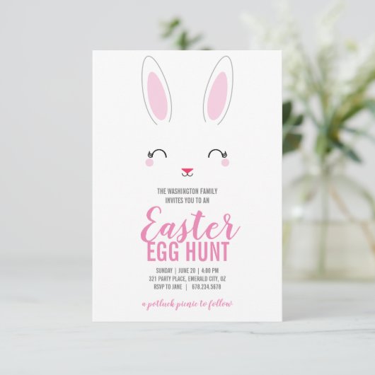 schattige bundel EASTER EGG HUNT brunch picknick Kaart (Staand voorkant)