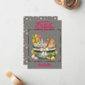 schattige bundel in de mand van de ooster - Happy Notitiekaartje (Voorkant / Achterkant in situ)