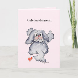 Schattige Bunderarms Cartoon Konijn Liefde Feestdagen Kaart