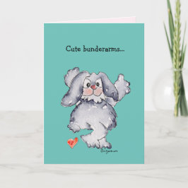 Schattige Bunderarms Cartoon Konijnenliefde Feestdagen Kaart