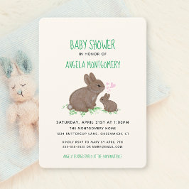 Schattige Bunnies in klaver met Baby shower van he Kaart