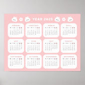 Schattige Bunny 2025 Kalender Poster (Voorkant)
