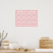Schattige Bunny 2025 Kalender Poster (Keuken)