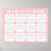 Schattige Bunny 2025 Kalender Poster (Voorkant)