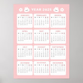 Schattige Bunny 2025 Kalender Poster (Voorkant)