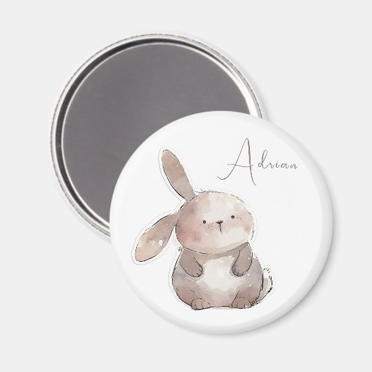 Schattige Bunny 2, gepersonaliseerd Magneet (Voorkant / Achterkant)