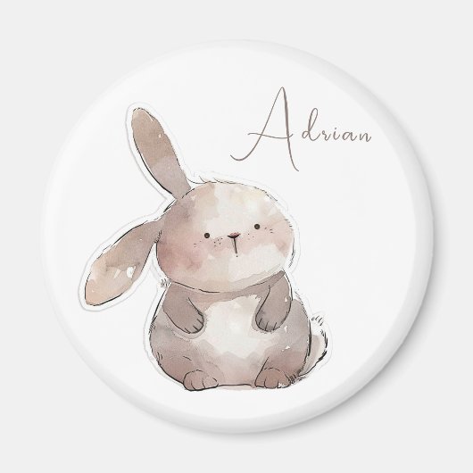 Schattige Bunny 2, gepersonaliseerd Magneet (Voorkant)